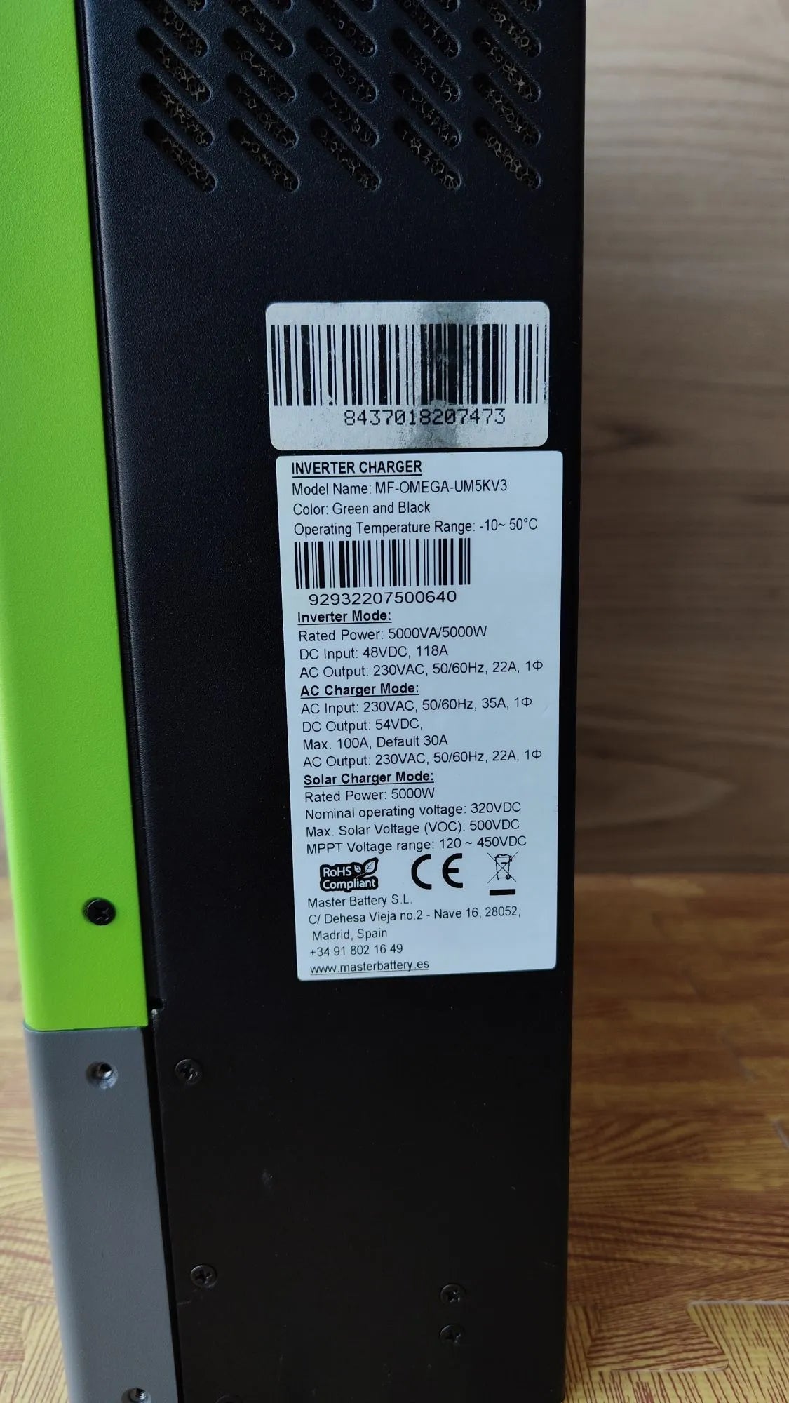 Inversor cargador Hibrido UM-V3 5000W 48V MPPT Bluetooh