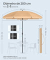 Sombrilla de 200cm bidireccional - Songmics
