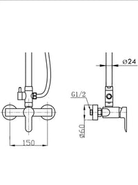 Grifo Monomando para Columna de Ducha Kibath