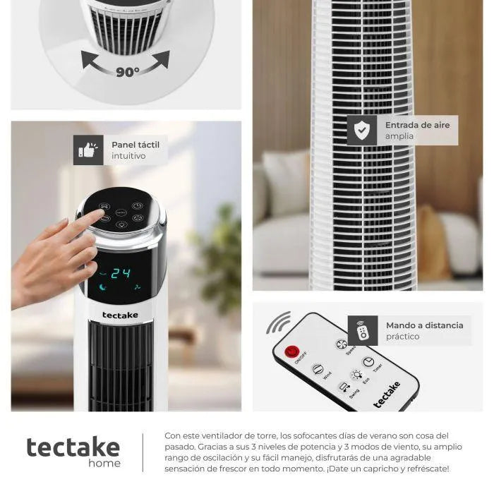 Ventilador de torre con mando