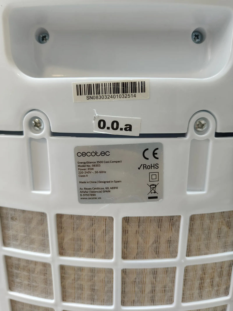 Climatizador Evaporativo EnergySilence 3500 Cool Compact. 65 W, Depósito 3,5 L