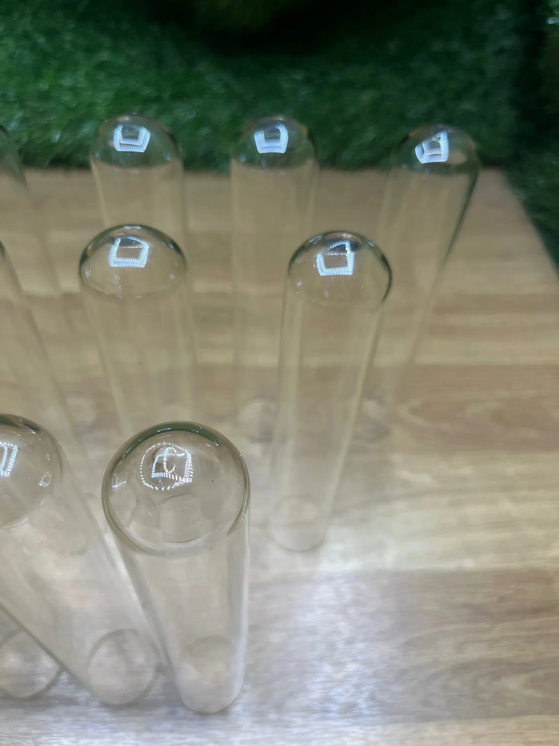 15 tubos de ensayo de cristal con cepillo de limpieza