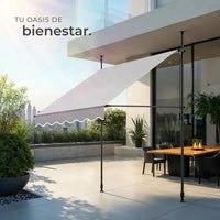 Toldo plegable para balcón gris claro