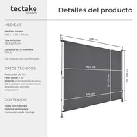 Toldo de pinza para jardín y exterior