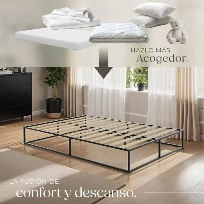 Estructura de cama de metal KYOTO 140 x 200 x 25,5 cm