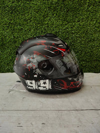 Casco de Moto Negro Gris Mate con Visor FS-801-99