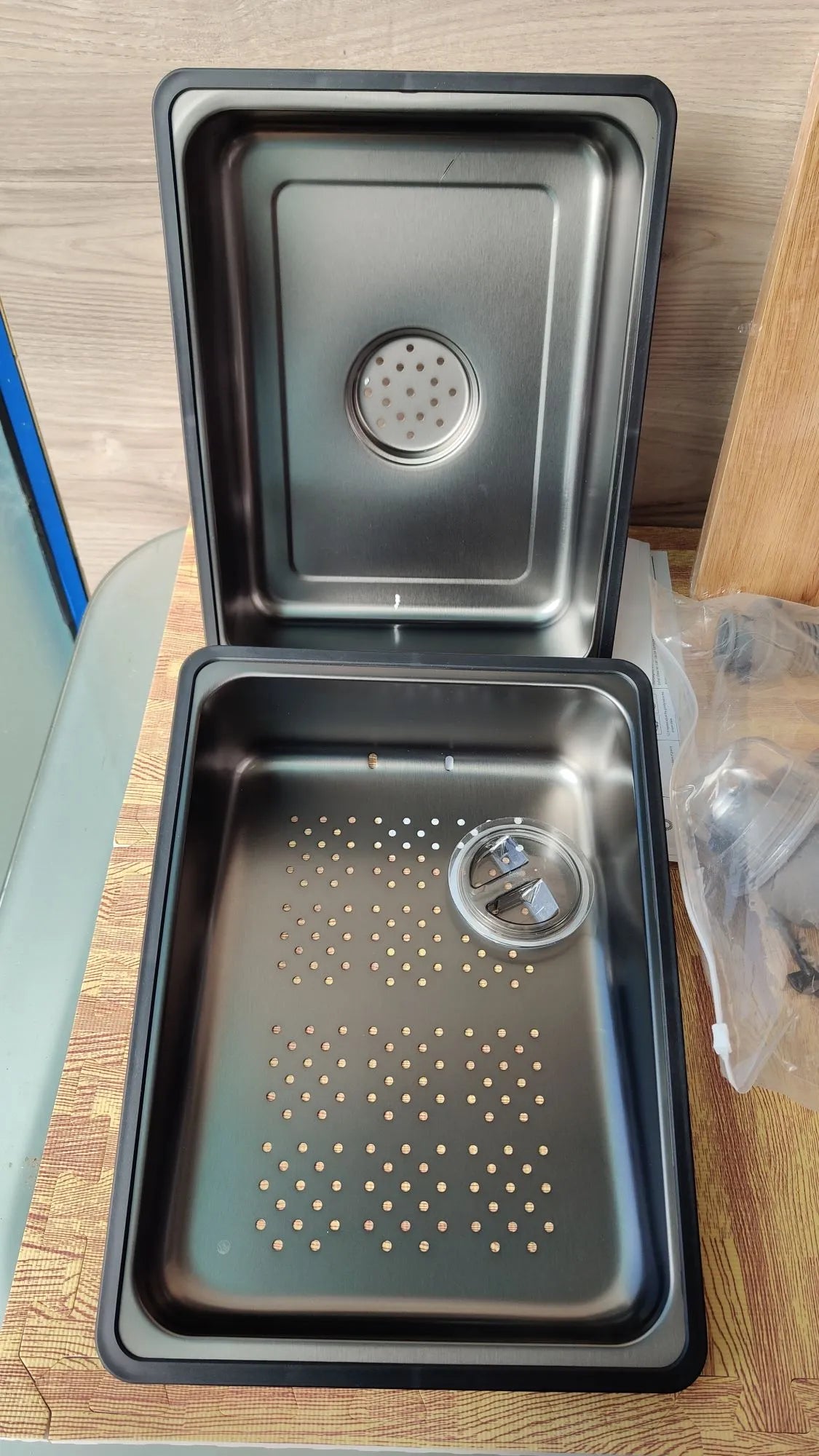 fregadero cocina, Con grifo, Rejilla de drenaje