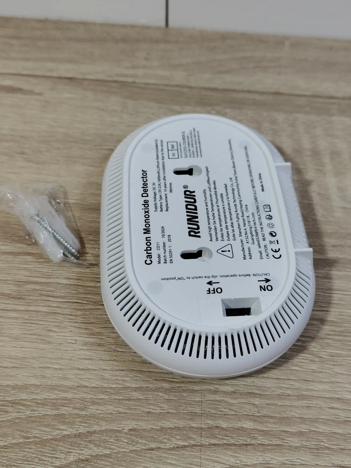 Detector de Monóxido de Carbono RUNIDUR