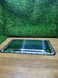 Bandeja de acero inoxidable con borde decorativo APS