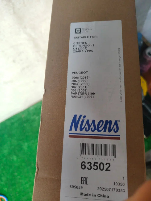 NISSENS 63502 Radiador Refrigeración Motor