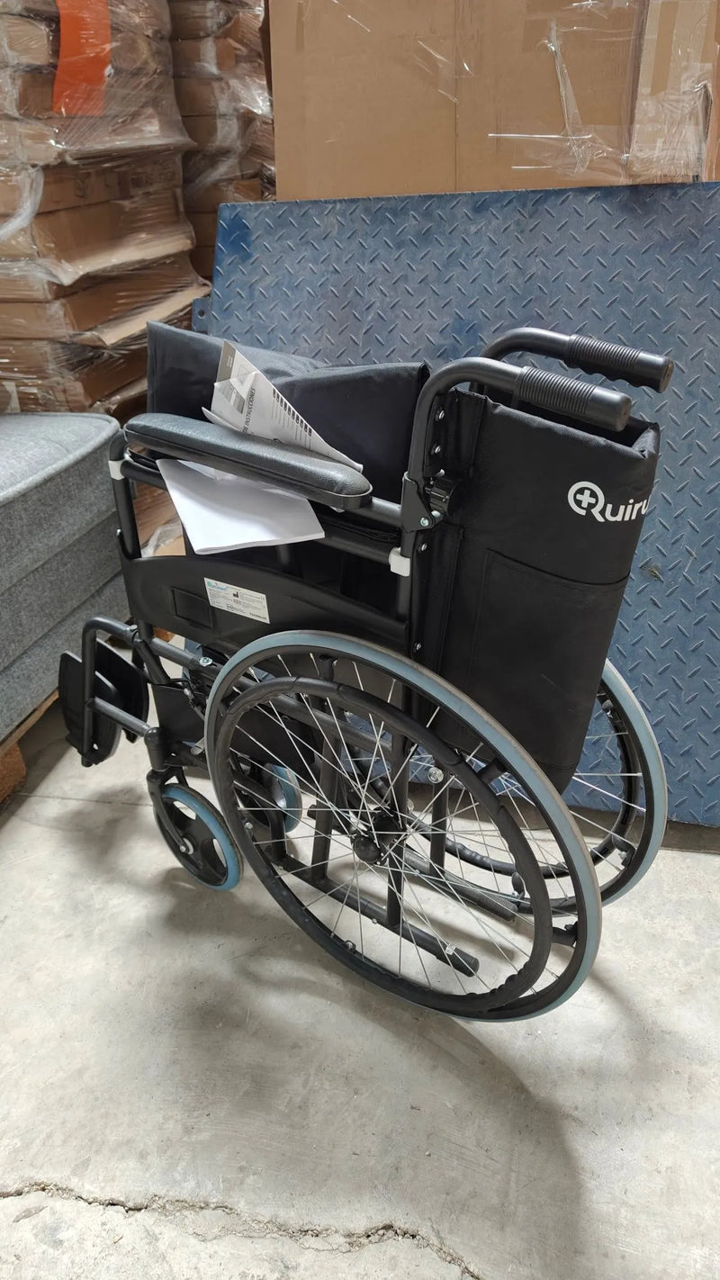 Silla de ruedas plegable, Acero, Basic Colors, Asiento 46cm