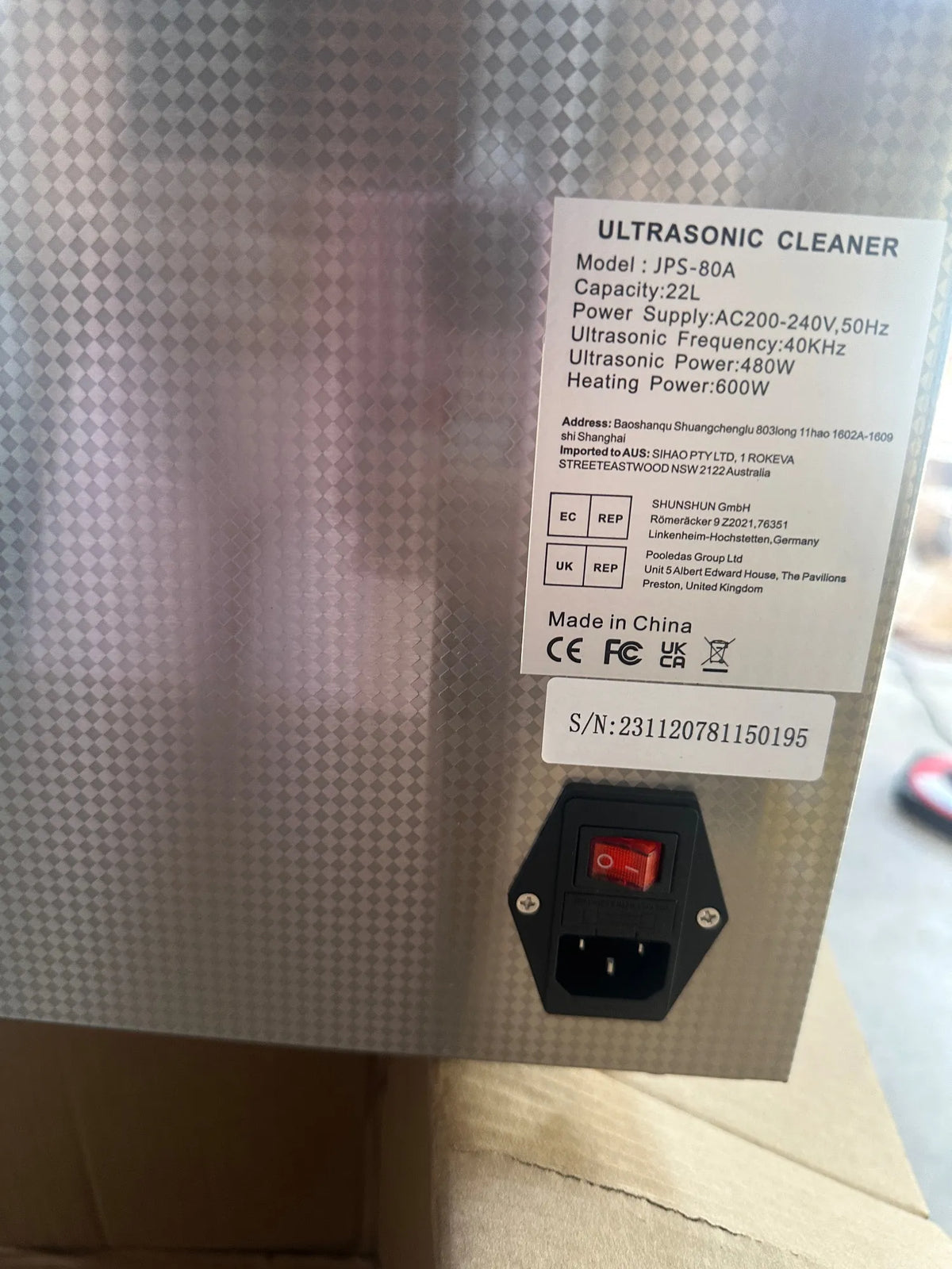 Limpiador ultrasónico Vevor